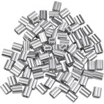 100 pcs manchons en aluminium, ferrules en aluminium de cble mtallique, clip  sertir en aluminium ...
