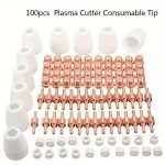 100 pcs plasma tip buse �lectrode, plasma decoupe electrode tip buse, air decoupe au plasma consommables, ...