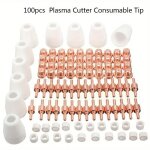 100 pcs plasma tip buse lectrode, plasma decoupe electrode tip buse, air decoupe au plasma consommables, ...