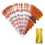 100 pi�ces 33 x 17 cm sacs de cellophane de c�ne avec 100 pi�ces cravate pour faveur de f�te de no�l ...