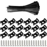 100 pi�ces attaches cable avec embase de serre cables et vis, 200 mm autobloquantes fixations �lectriques ...