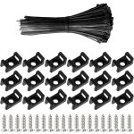 100 pices attaches cable avec embase de serre cables et vis, 200 mm autobloquantes fixations lectriques ...