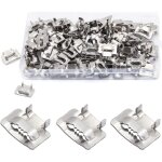 100 pi�ces boucle de cerclage en acier 10 mm, mgctolbox cerclage en acier joints pour feuillard de 8 ...