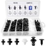 100 pi�ces clips voiture universel, 6 taille clips de fixation voiture outils, rivet plastique, agrafes ...