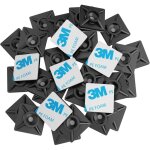 100 pices embases adhesive pour attache de cable, 19mm x 19 mm, noir, serre - cbles auto adhsif, support ...