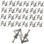 100 pi�ces fixations pour plaques de pl�tre (50 chevilles murales et 50 vis placo), chevilles pour plaques ...
