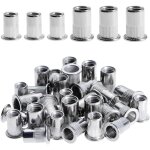 100 pièces rivet ecrou m6 m8, Écrous à rivets en acier inox, tête plate ecrou insert assortiment kit ... 100 pièces rivet ecrou m6 m8, Écrous à rivets en acier inox, tête plate ecrou insert assortiment kit ...