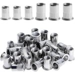 100 pi�ces rivet ecrou m6 m8, �crous � rivets en acier inox, t�te plate ecrou insert assortiment kit ...