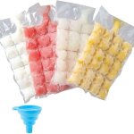 100 pices sacs  glaons, ausage unique sacs a glace, ice cube sacs jetables avec entonnoir en silicone, ...