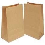 100 sac papier kraft, petit sachet papier, sacs cadeaux 100% en papier kraft recycl� (brun, 12x7x21cm) ...