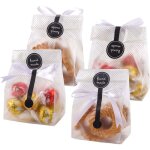 100 sachets plastique translucides + autocollants, emballage gourmandises / f�tes / p�tisseries