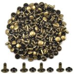 100 set rivets en cuir double rivet tubulaire rivet clous goujons de double casquette en m�tal de t�te ...