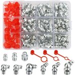 100 st�ck assortiment graisseur m6 m8 m10, raccords filetages m�les graisseurs droits / 45� / 90� / 180� ...