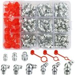 100 st�ck assortiment graisseur m6 m8 m10, raccords filetages m�les graisseurs droits / 45� / 90� / 180� ...