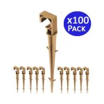 Suinga - lot de 100 crampon de fixation plastique, piquets de fixation 16mm pour ligne d'gouttement, ...