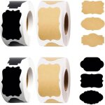 1000 pi�cesautocollants d'�tiquettes en papier kraft et etiquettes autocollantes de cuisine noires partenaires ...