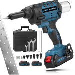 10000n riveteuse �lectroportative sans fil + 2 batteries, compatible avec makita 18v batterie, electrique ...