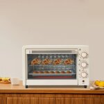 1000w visible four blanc, conception r�glable, plaque de cuisson et grill amovible, 42 25 37cm