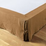 L'effet papillon - cache sommier gaze de coton gaia 160x200cm camel