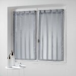 Douceur d'intrieur - paire de voile rayures 60 x 90 cm bandas jacquard gris