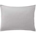Taie oreiller percale de coton 50 x 70 cm gris