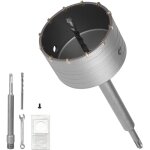 100mm scie cloche beton, avec 220mm rallonge sds plus et foret de centrage, carotteuse beton, tr�pan ...