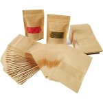 100pcs 9 14cm pochette sac sachets zip en papier kraft � fen�tre mini paquet biod�gradable enveloppe ...
