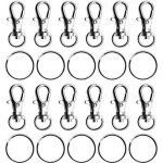 100pcs attache m�tal porte - cl�s mousqueton, fermoir en alliage avec anneaux d�tachables pour loisirs ...