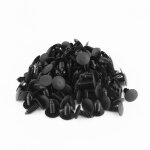 100pcs garniture de porte de voiture trou de 7, 5 mm en plastique push in rivets fastener black