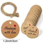 100pcs papier kraft etiquette �tiquettes cadeau 3x3cm �tiquette ronde etiquettes kraft �tiquette de mariage ...