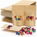 100pcs sacs alimentaires en papier kraft, sachets refermables, sacs herm�tiques, sacs d'emballage alimentaire ...