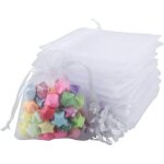 100pcs sacs organza 7x9cm, petit sachets pochettes en organza sac � bijoux avec cordon de serrage, pour ...