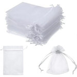 100pcs sacs organza, pochon organza, sacs organza de poche de cadeau mariage bijoux , sachet pour lavande ...