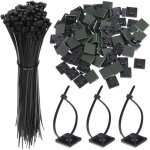 100pcs zip tie adh�sifs noir collier de serrage supports auto - adh�sifs 150mm x 2. 5mm, base de serre ...