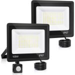100w projecteur led exterieur detecteur de mouvement 2 pi�ce, ip66 �tanche spot led avec d�tecteur, 11500lm ...