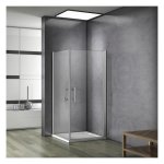 100x100x197cm porte de douche pivotante avec un receveur correspondant à la dimension de la cabine de ... 100x100x197cm porte de douche pivotante avec un receveur correspondant à la dimension de la cabine de ...