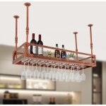 100x35 cm bronze industriel vintage bar swim rack, bar swim rack mur, support de bouteille de vin suspendu ...