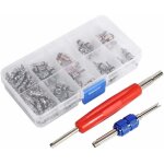 102pcsnoyaux de valve de climatiseur kit assortiment a / c r134a / r12 rfrigration tire valve stem cores ...
