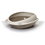 10533 litire ouverte pour chats shuttle  bords relevs anti - projections 57 cm couleur: gris
