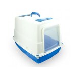 10580 maison de toilette de chats heidi porte basculante charbon actif 54x39x39 couleur: bleu