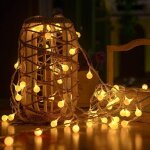 10m 80 led guirlande lumineuse boule blanc chaud led  pile dcoration extrieur et intrieur, mariage, ...