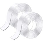 10m ruban adh�sif double face extra fort, transparent lavable fin nano tape, amovible traceless bande ...