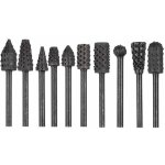10pcs 1 / 8 '' shank rotary burr rape ensemble en acier au carbone sculpture sur bois fichier rape forets ...