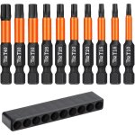 10pcs 5cm longs 1 / 4? hex tige torx s�curit� magn�tique inviolable, embouts torx t10 t15 t20 t25 t30 ...