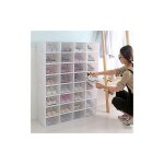 10pcs boite a chaussures epaissie boite de rangement etagere a chaussures a clapet en plastique transparent, ...