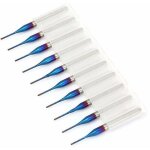 10pcs c�ne fraise en carbure de tungst�ne bleu enduit fraises en bout pour machine de gravure carte de ...