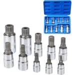 10pcs douilles cannel�es m4 ? m18 torx ? ensemble de douilles carr�es triple avec �tui de rangement