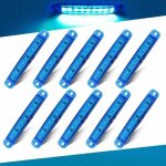 10pcs feu lat�ral bleu, xu, 12 - 24v 3, 9'' 9led c�t� led marquage l�ger camion remorque camion feu arri�re ...