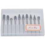 10pcs fichier rotatif ciment� carbure � haute vitesse � double vitesse coupure t�tes de meulage en acier ...