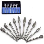 10pcs fraises rotatives en carbure de tungstne burres, fraise metal tte de meulage pour outils rotatifs ...